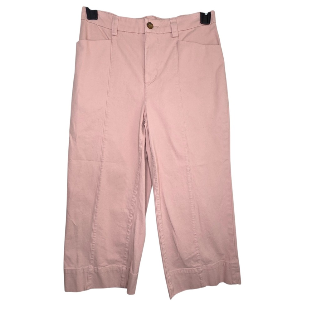 Duluth Trading Pink‎ Workday Warrior Chino SZ 8 Wide Leg Crop Pants Minimalist